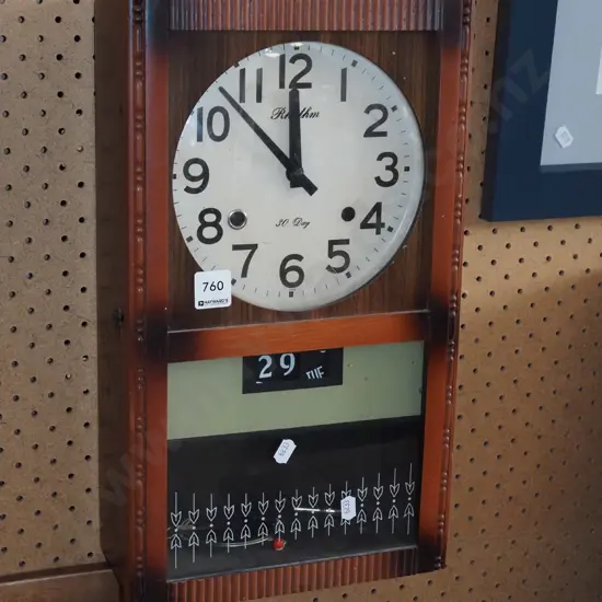 wall mounted Rhythm pendulum  30 day clock