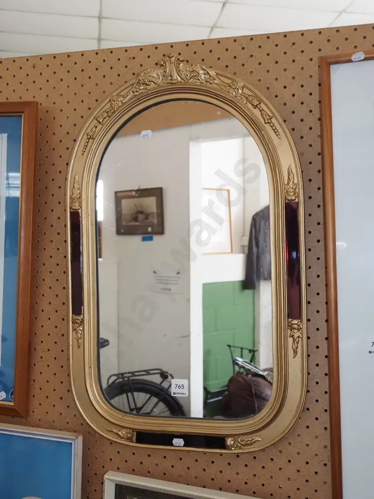 ornate arch top wall mirror Image 1++