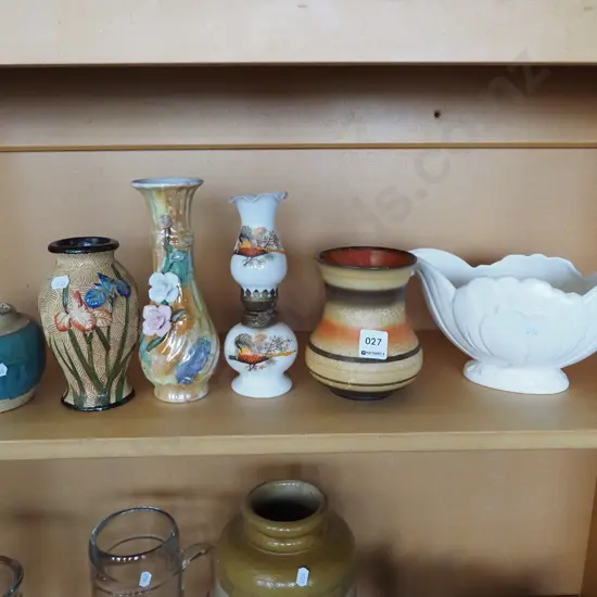 vases, lantern, part ginger jar - cracks etc