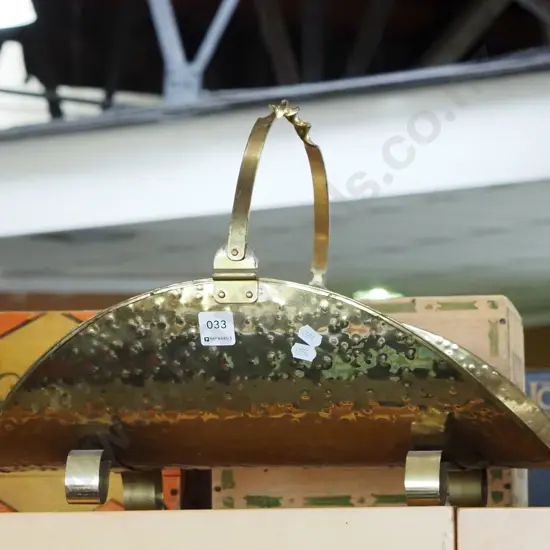 beaten brass wood basket