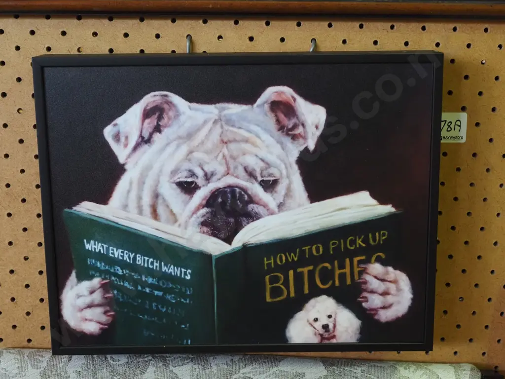 framed novelty dog print Image 1++