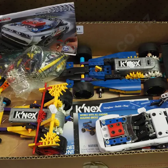 box of Meccano K'Nex toys