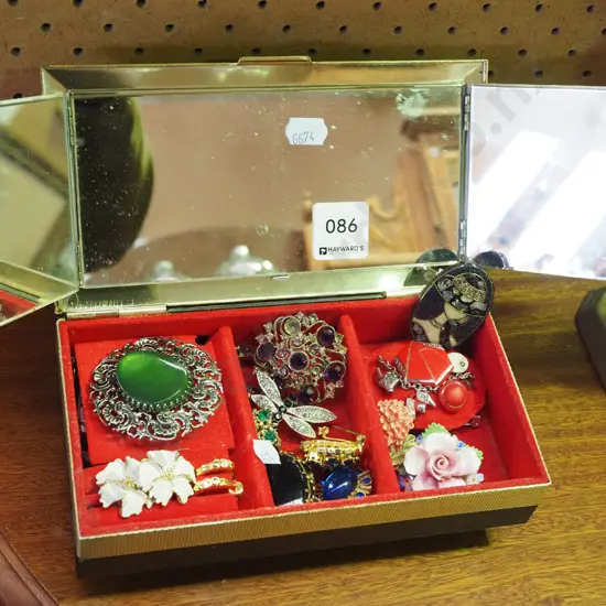 small jewellery box and costume jewellery