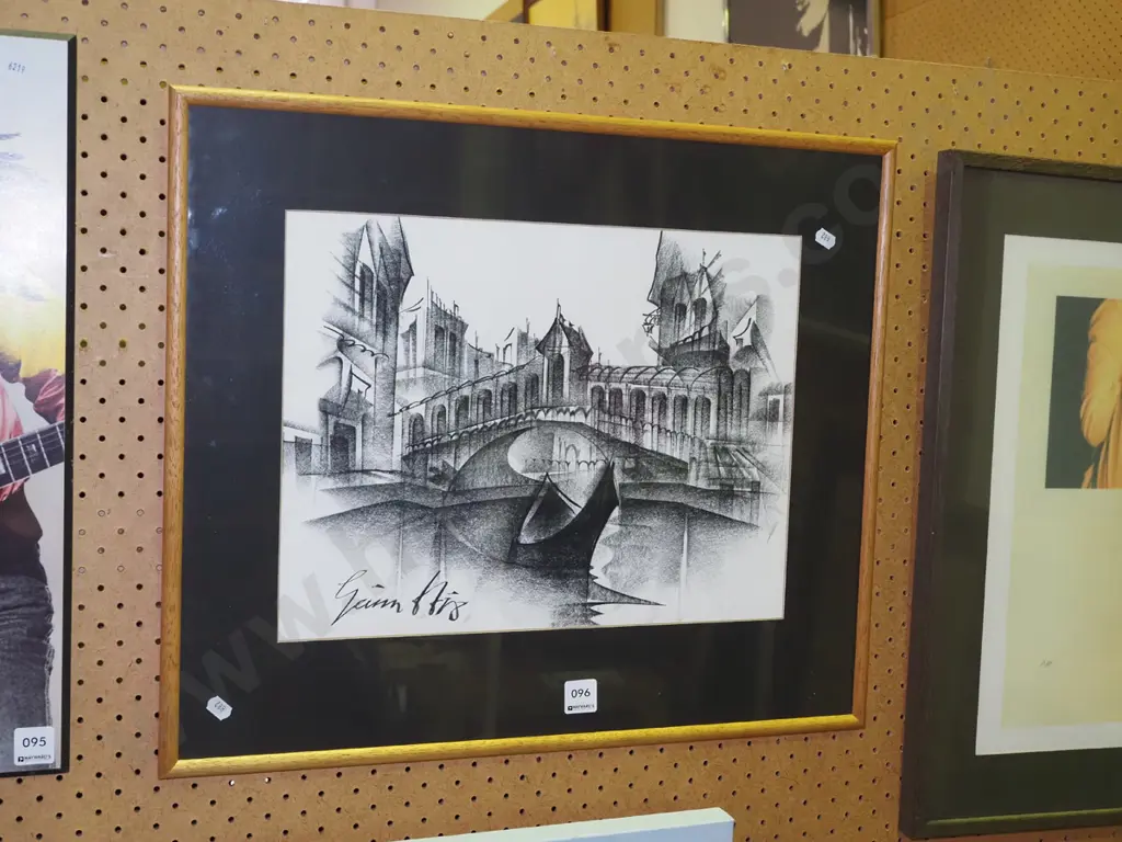 framed charcoal - Venice, Bridge of Sighs Image 1++