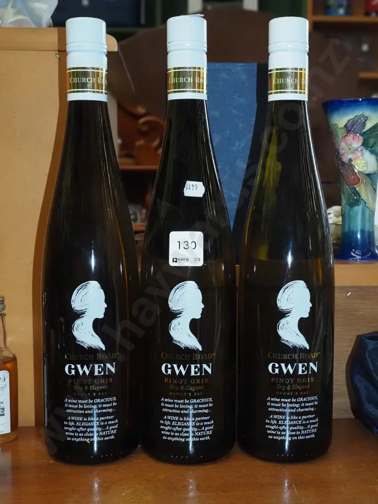 3x bottles of Church Road Glen pinot gris 2019 Image 1++