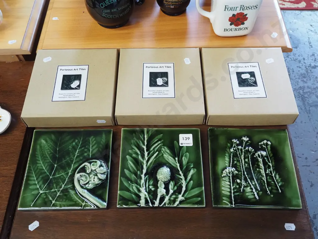 3x Porteous hand crafted tiles with original boxes Image 1++