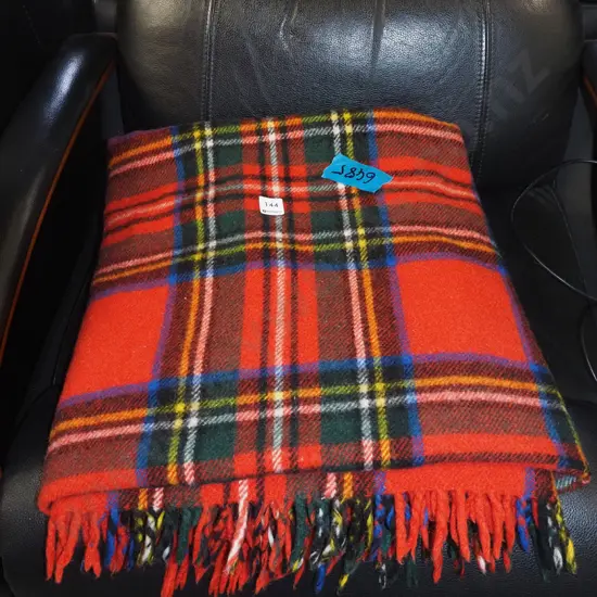 red checked travel rug
