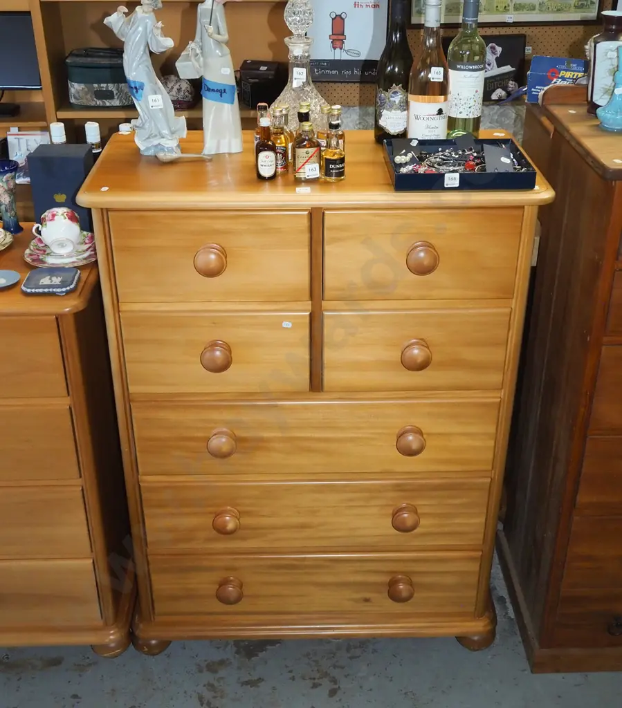 rimu and pine 7 drawer tallboy H1170 W855 D410 Image 1++