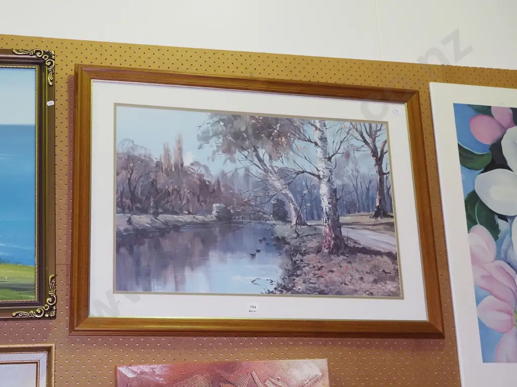 framed Aston Greathead print - river scene Image 1++