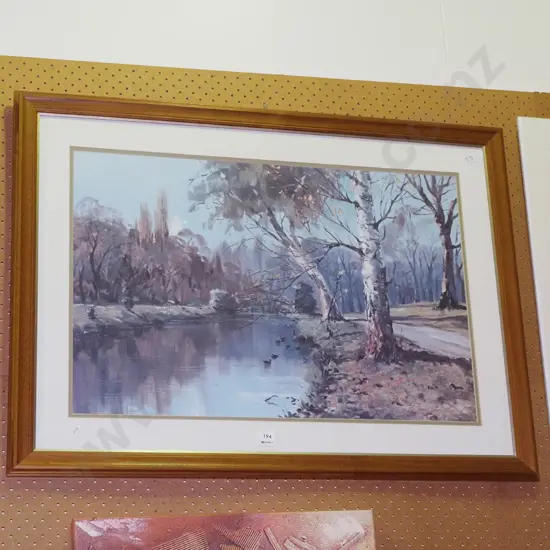 framed Aston Greathead print - river scene