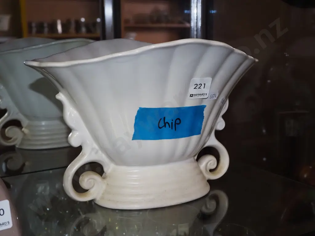 large Wade double hand;ed vase - chip H185 Image 1++