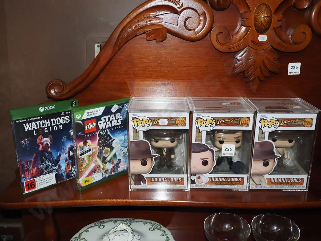 Star Wars Lego Xbox games, 3x boxed POP Indiana Jones figurine Image 1++