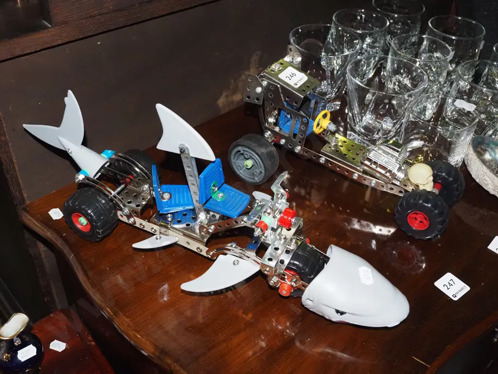 2x Meccano models - car shark, hot rod Image 1++