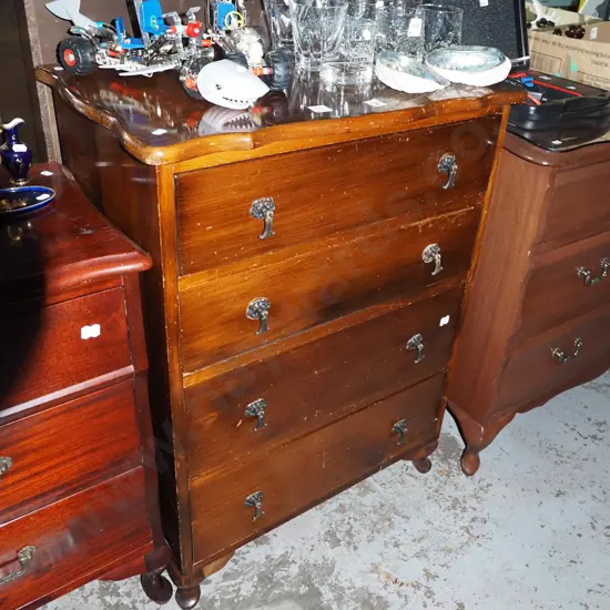 cab leg mahogany 4 drawer chest H860 W640 D420