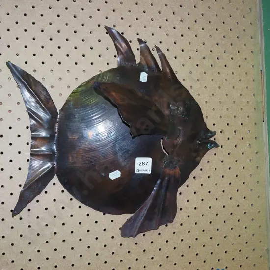 metal garden wall art fish Diam340