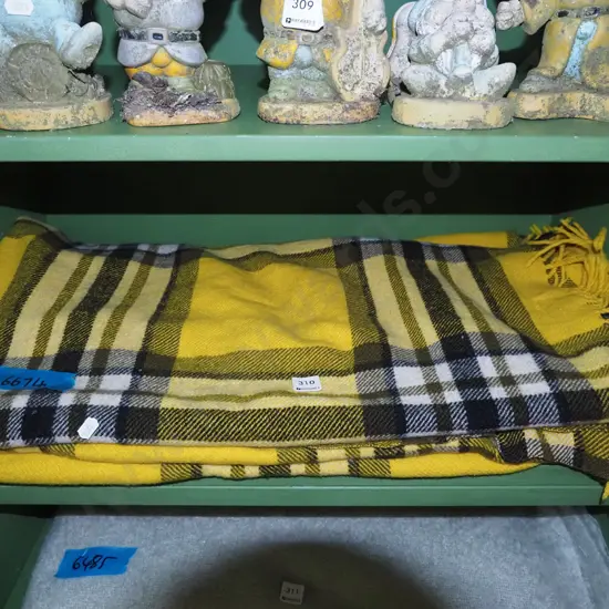 checked travel blanket