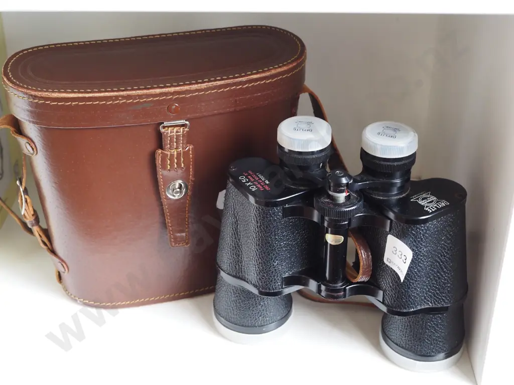 pair of Daylite 10x50 field binoculars and leather case Image 1++
