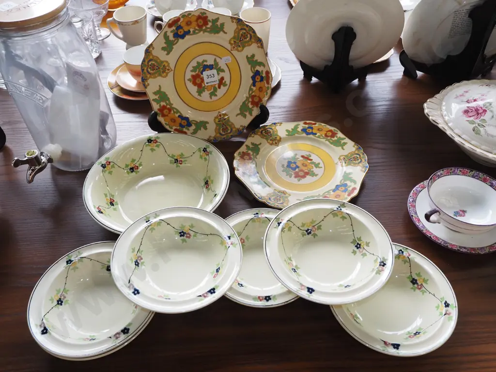 coronation ware sweet set, 2x Maddock and Sons floral plates Image 1++
