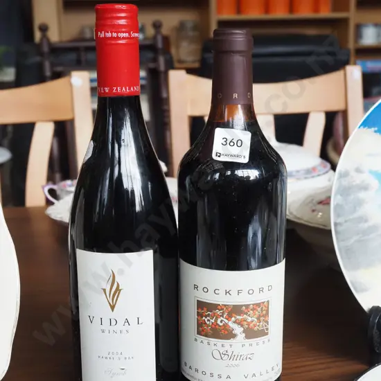 2x bottles of wine; Vidal syrah 2004, Rockford shiraz 2006