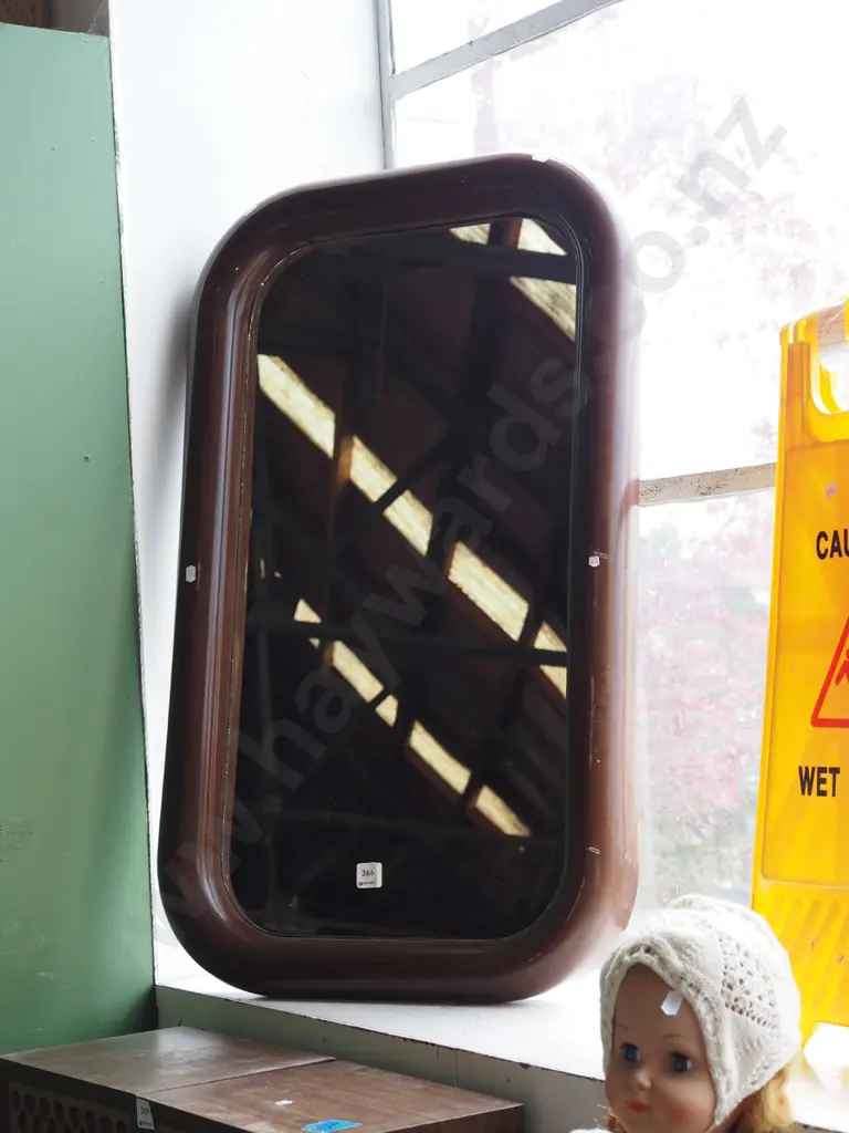 1970s moulded plastic framed wall mirror H880 Image 1++