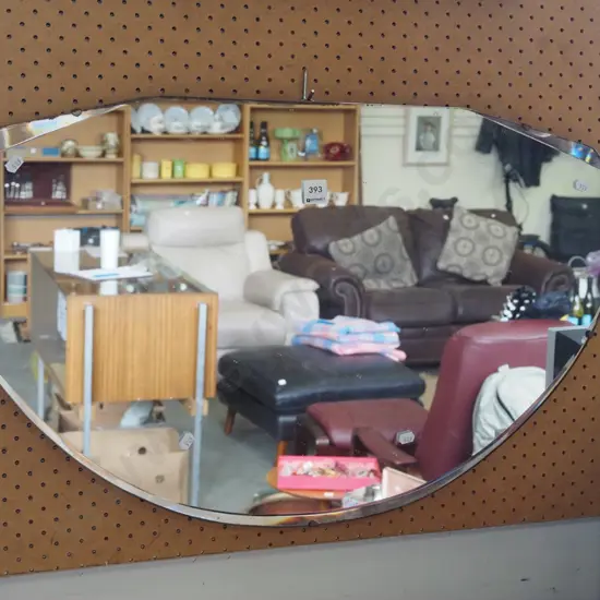 bevelled edge deco wall mirror - silvering W760