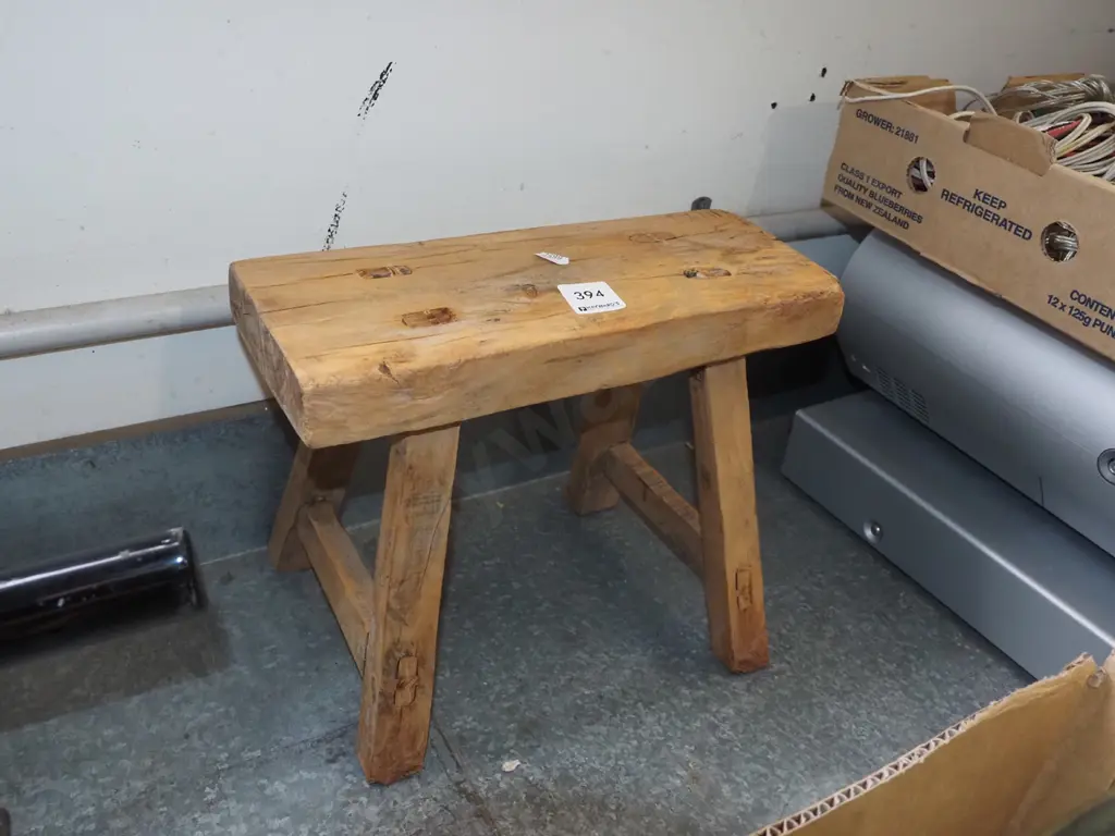 small wooden rustic stool H230 Image 1++