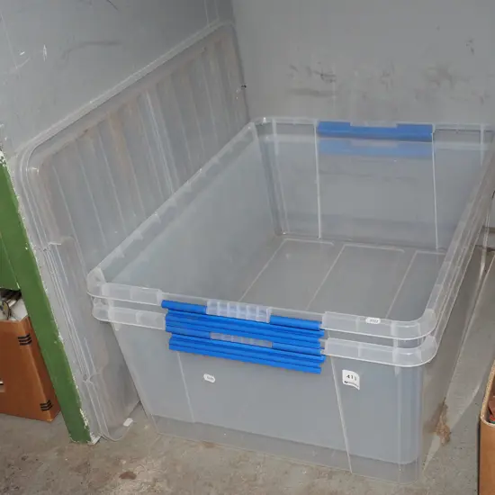 2x 60L lidded storage containers