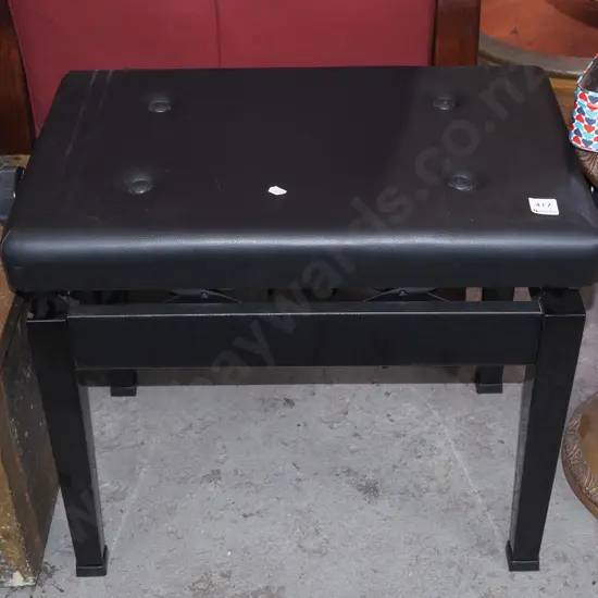 deep buttoned vinyl height adjusting piano stool