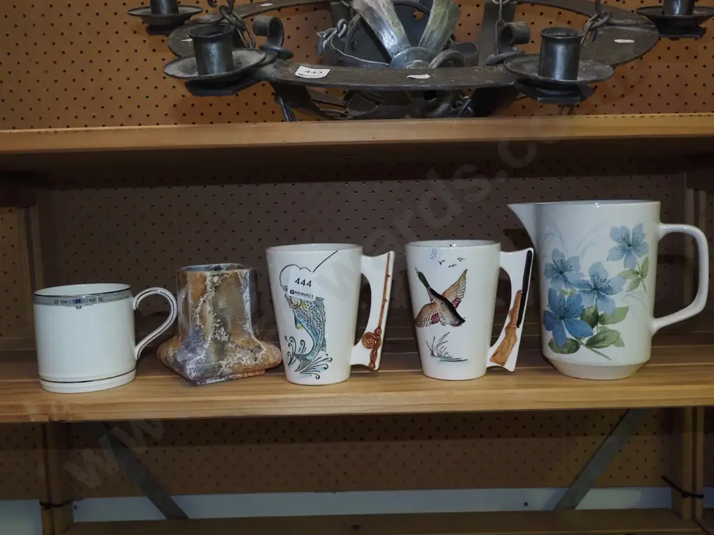 coffee cups, jugs, mottled glazed vase H150 Image 1++