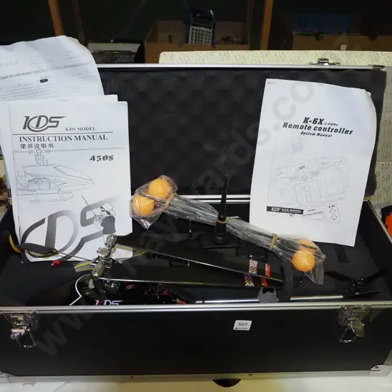 remote control helicopter in hard case with controller and accessories