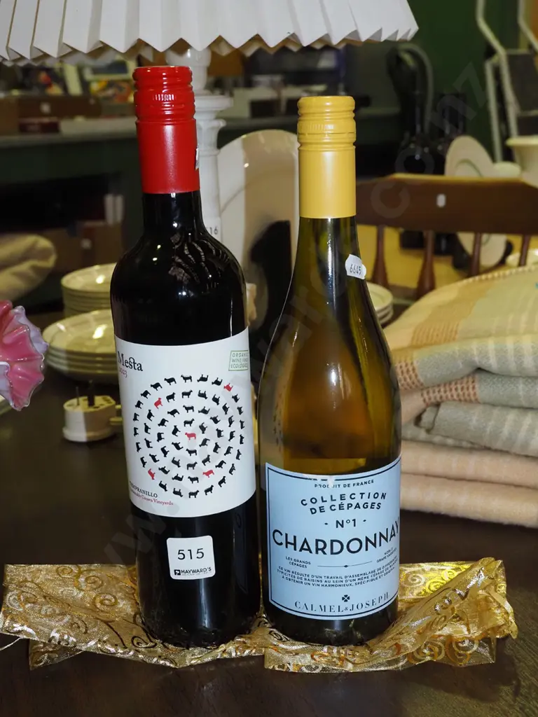 2x bottles of wine; Mesta Tempranillo 2023, Calmel Joseph chardonny 2024 Image 1++
