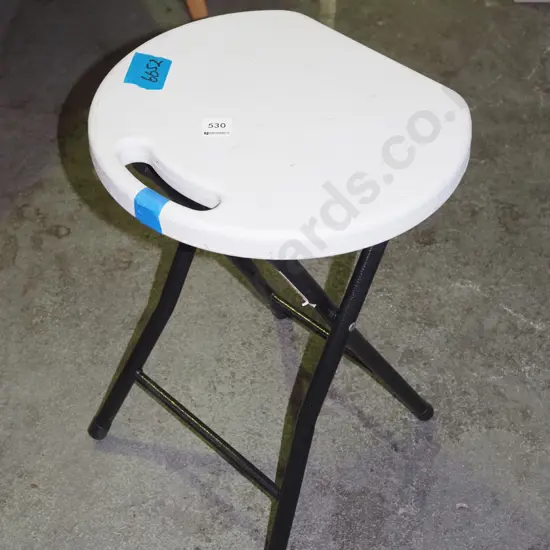 white metal and plastic stool