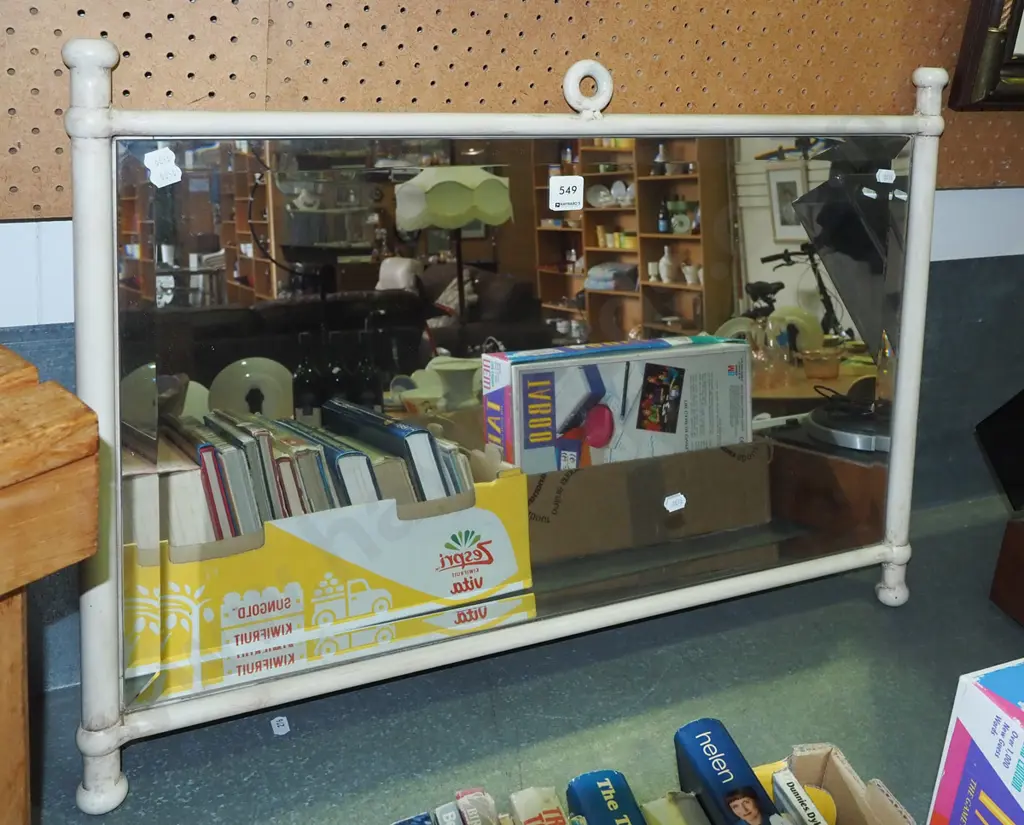 metal framed bevelled edge wall mirror W690 Image 1++