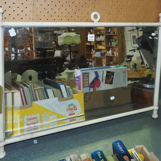 metal framed bevelled edge wall mirror W690