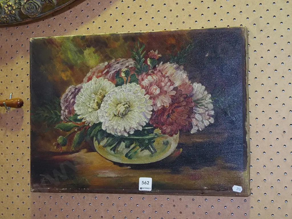 oil on boxed canvas - still life dahlias Image 1++
