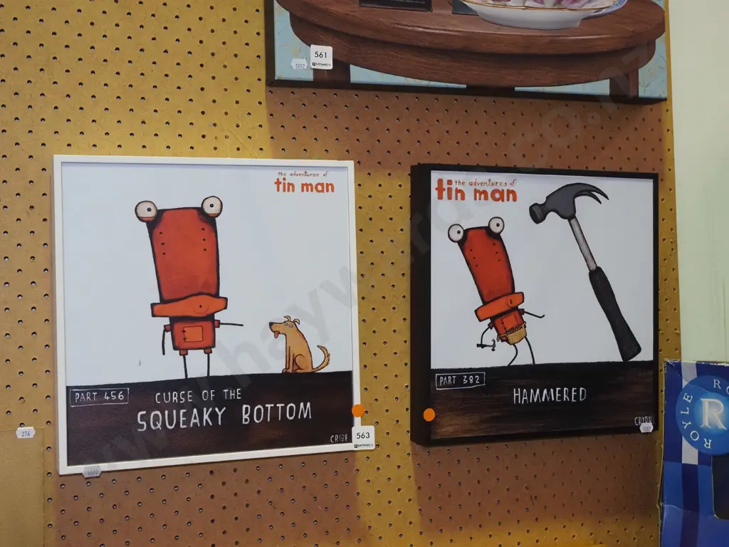 2x Tin Man prints - orange dots Image 1++