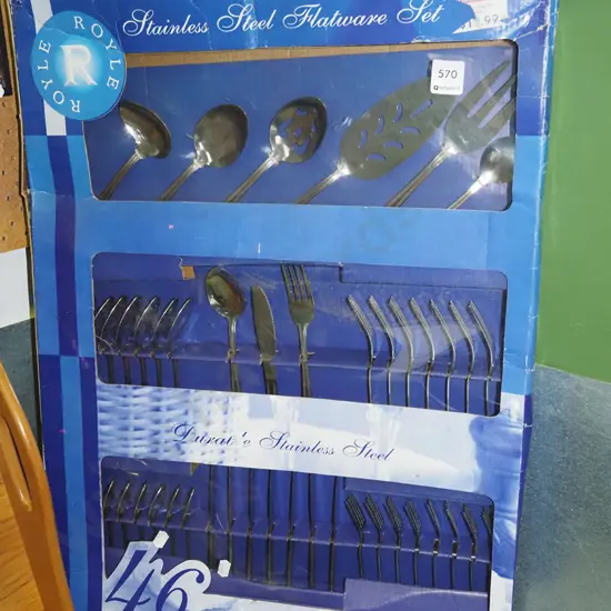 boxed as new stainless steel 46 piece cutlery set