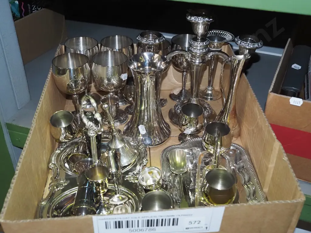 box; plated ware, egg cups, trays etc Image 1++