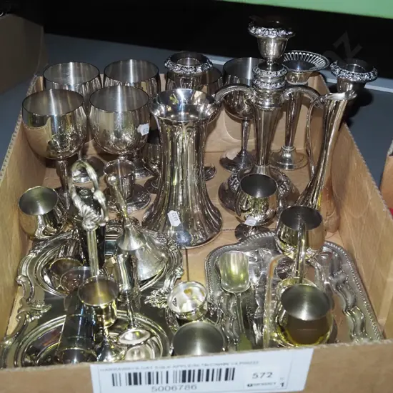 box; plated ware, egg cups, trays etc