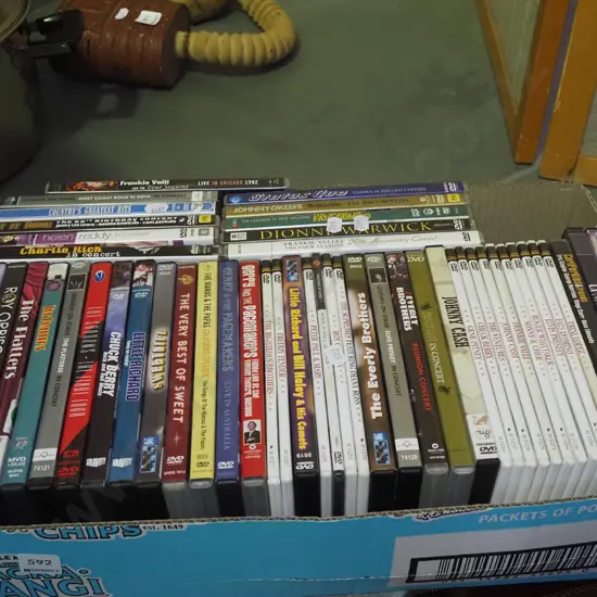 box of music DVDs