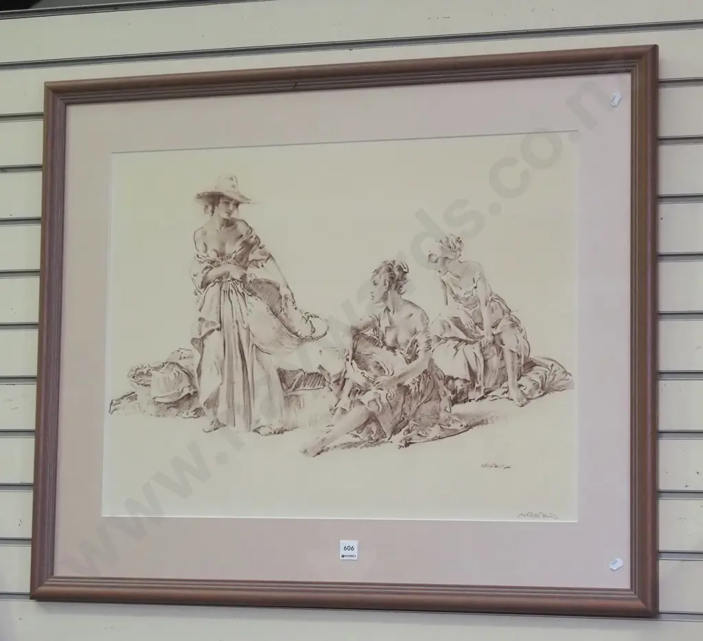 signed framed Russell Flint print H510 W680 Image 1++