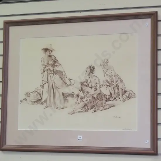 signed framed Russell Flint print H510 W680