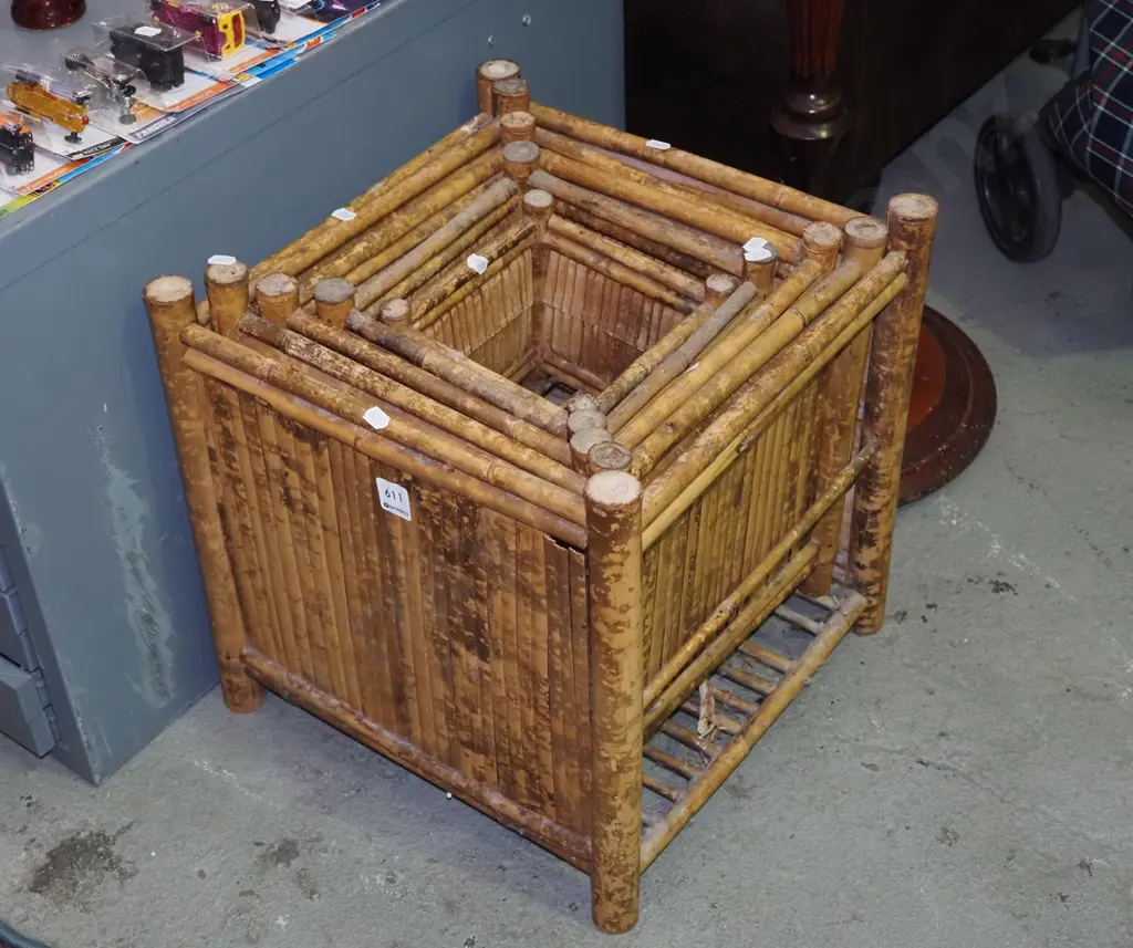 5x graduated bamboo boxes Image 1++