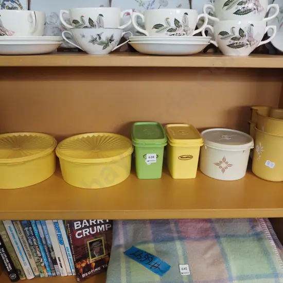 shelf of Tupperware