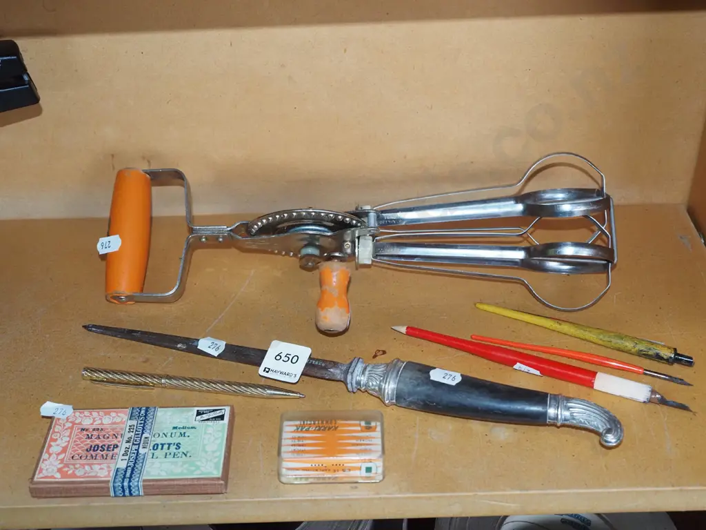 hand beater, bone handled spike, quills etc Image 1++