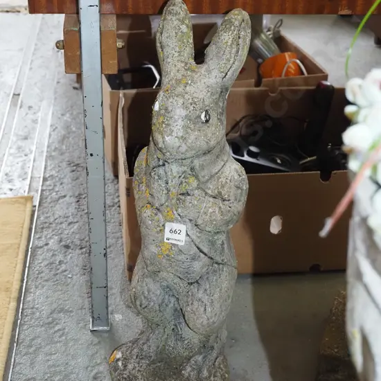 cast concrete garden planter - rabbit H540