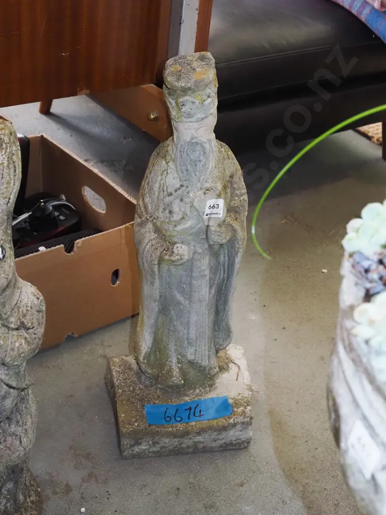 cast concrete garden ornament - Chinese scholar H580 Image 1++