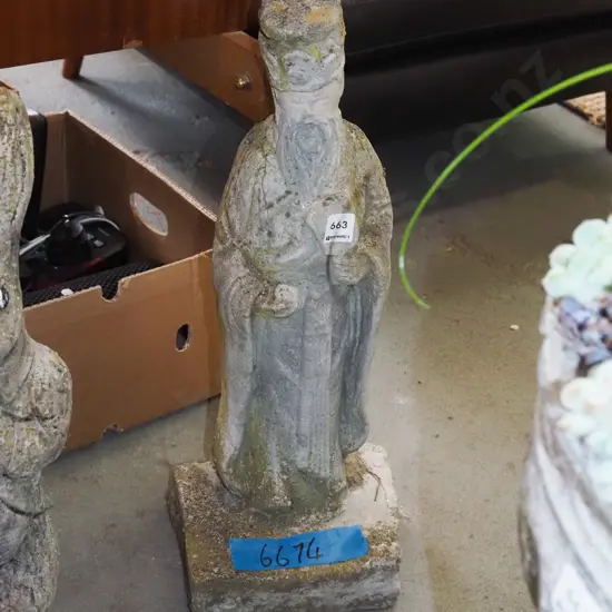 cast concrete garden ornament - Chinese scholar H580