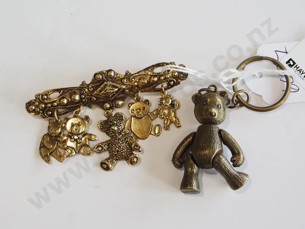tedy bear bar brooch and key ring Image 1++