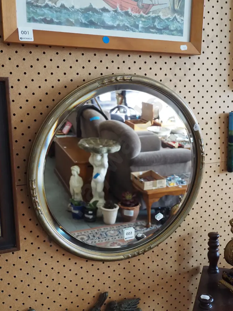 circular bevelled  edge wall mirror Diam410 Image 1++